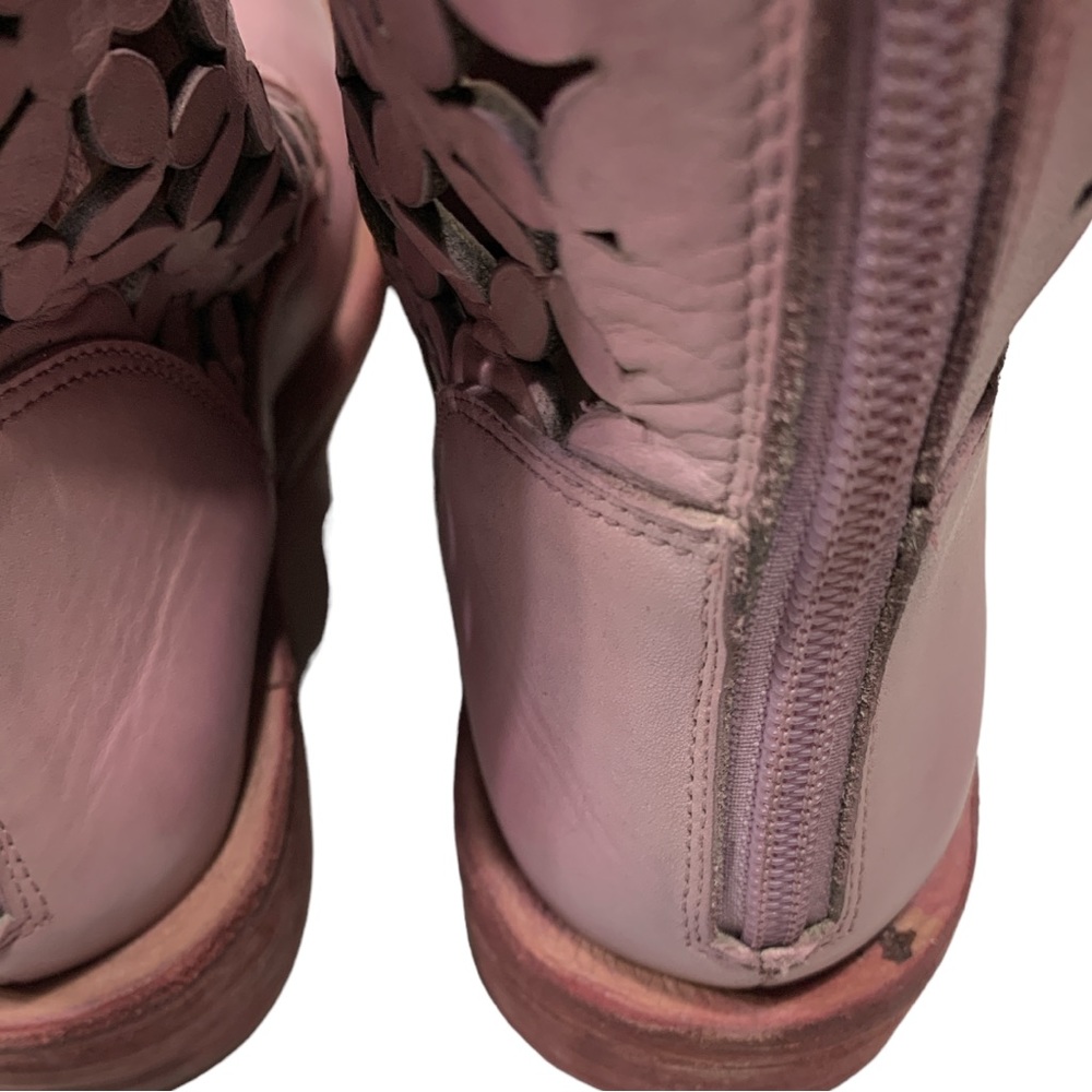 Free People Flower Power Lace-up Festival Ankle Boots Pink Combat Sz 36 US 6 - Picture 8 of 16